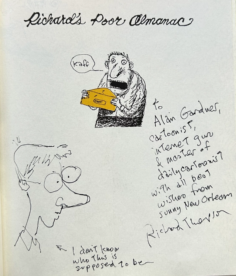 Richard Thompson inscription in Richards Poor Almanac