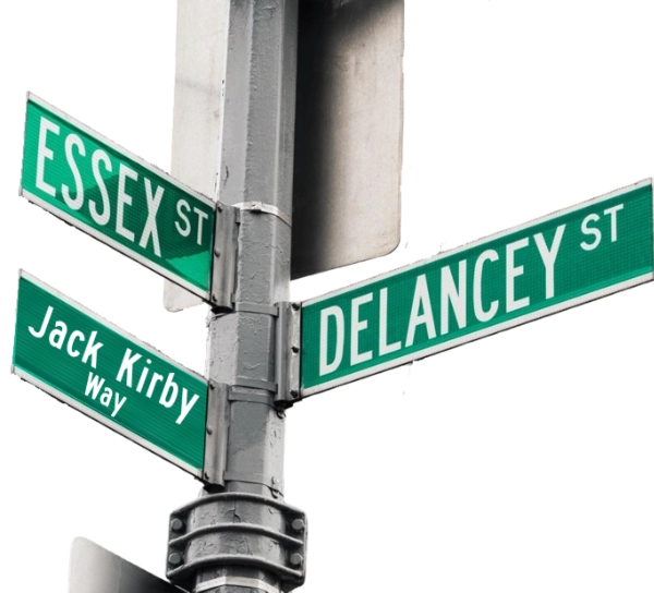 Jack Kirby Way sign. Artist mock-up.