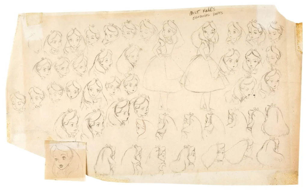Milt Kahl original art from Alice in Wonderland