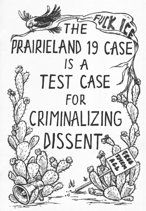 Zines, Flyers, & Graphics to support Prairieland Defendants