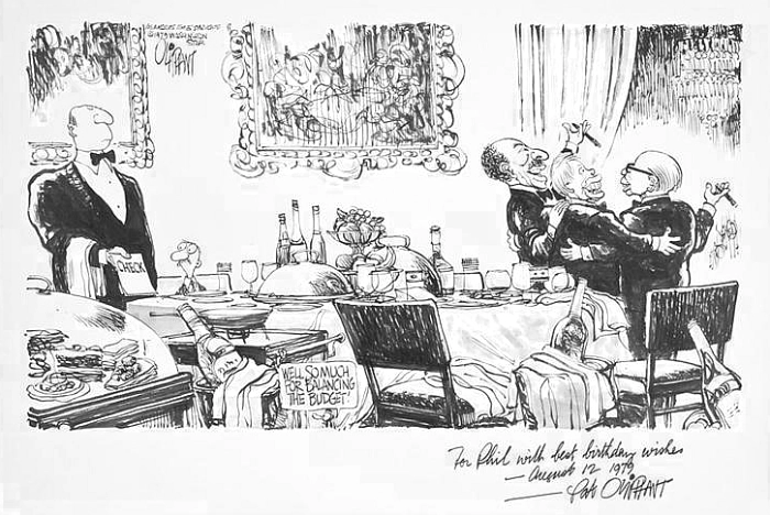 Pat Oliphant original cartoon