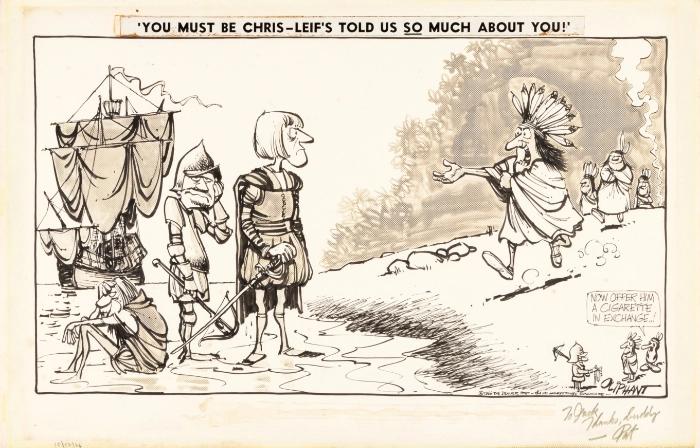 Pat Oliphant original cartoon