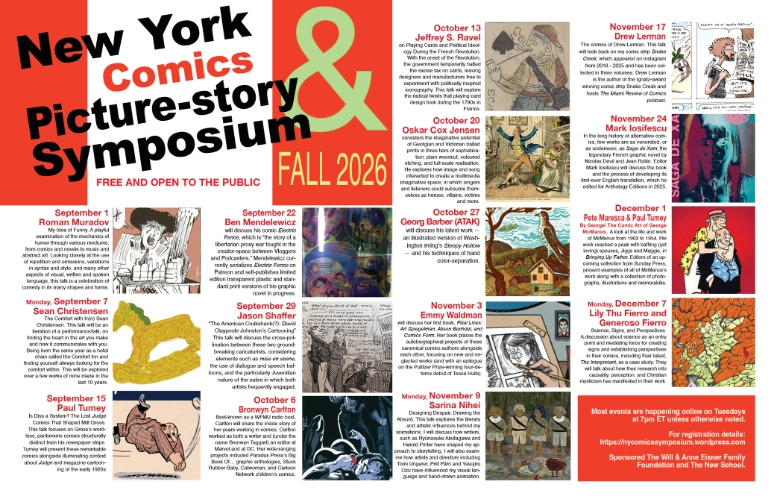 New York Comics & Picture-story Symposium Schedule