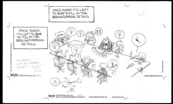 Non Sequitur vertical and horizontal original composition. 2025