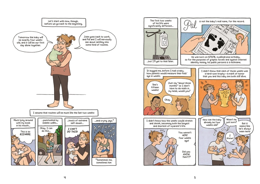 Sample of internal spread of Cover of Lucy Knisley's book "Kid Gloves."