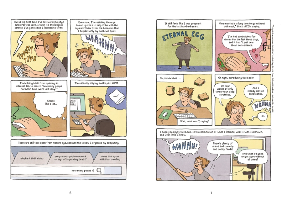 Sample of internal spread of Cover of Lucy Knisley's book "Kid Gloves."