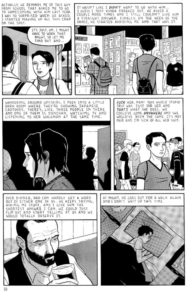 Internal page from "Optic Nerve" by Adrian Tomine