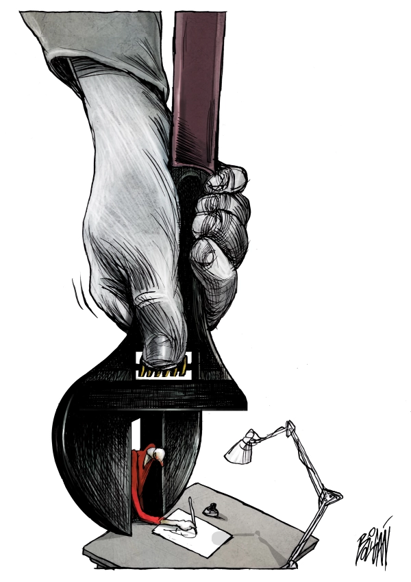 Cartoon by Angel Boligan in support of Paco Navarrete