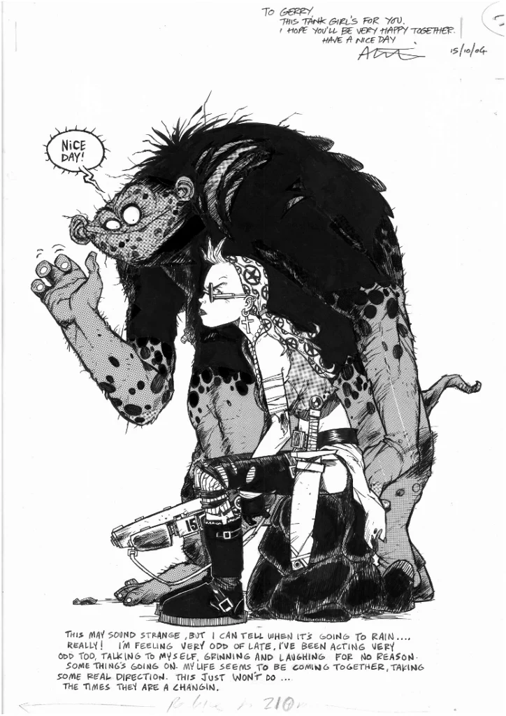 Jamie Hewlett Tank Girl original drawing