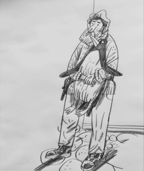 Warwick Johnson Cadwell sample sketch from his Instagram