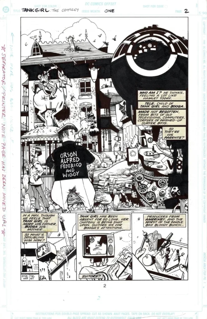 Jamie Hewlett Tank Girl Original Page