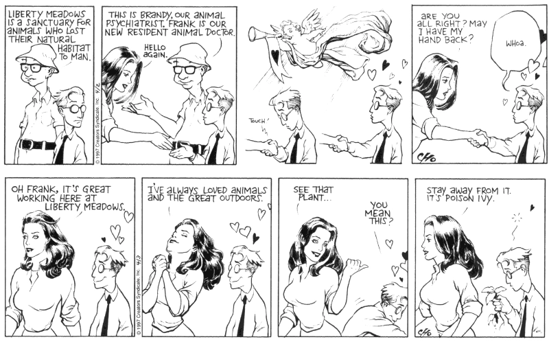 Liberty Meadow strips from 1997. By Frank Cho