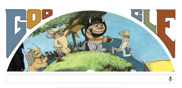 Google Doodle paying tribute to Maurice Sendak